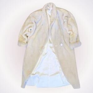 Donnybrook Cream Oversized One Button Faux Fur Coat | Sz S